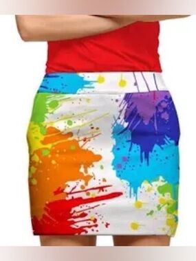 Loud Mouth Ladies Drop Cloth Paint Splatter Skort Skirt golf 10 athletic women’s